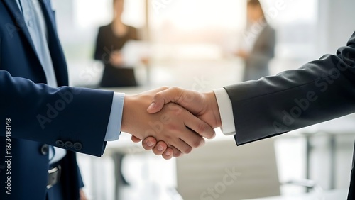 Wallpaper Mural Business handshake in office setting. Torontodigital.ca