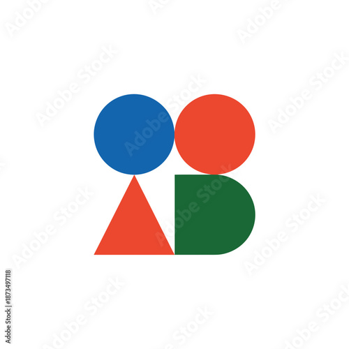 Free Download A colorful geometric logo design featuring shapes on a white background - GFXLoad