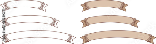 レトロな見出し用装飾のリボン（Retro decorative ribbon banner）
