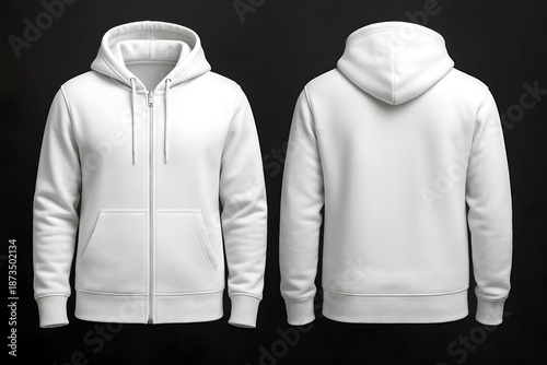 White jumper jacket mockup, dark isolated background