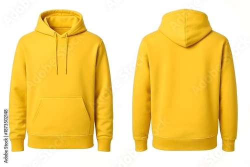 Yellow jumper jacket mockup, white isolated background