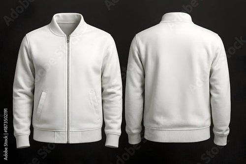 White jacket mockup, dark isolated background