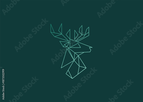 An abstract polygon deer design symbolizing modern geometry precision elegance agility and contemporary natural aesthetics