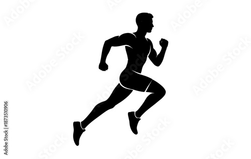 Silhouette of male runner in motion