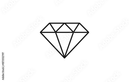 Free Download Minimalist black and white diamond icon outline - GFXLoad
