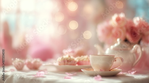 Valentine tea party setting