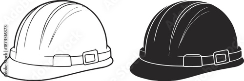 helmet safety gear icon two-tone vector hardhat outline filled