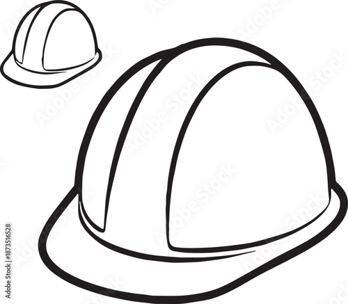 helmet construction safety icon vector hard hat outline