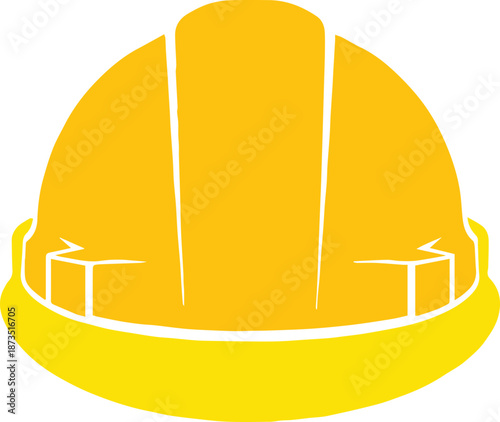 helmet yellow hard hat icon construction site safety vector emblem