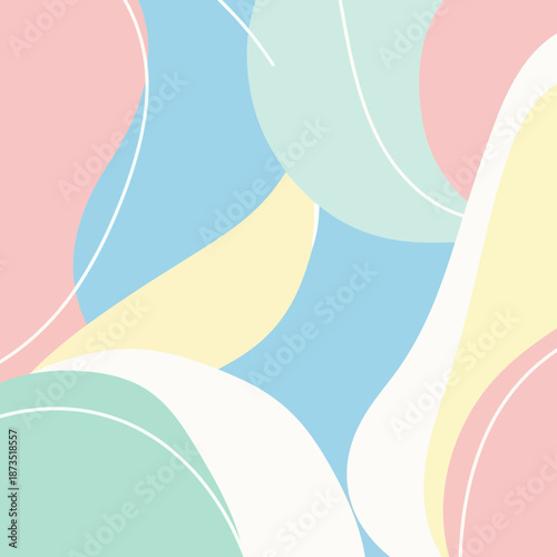 Pastel Abstract Shapes Organic Soft Background