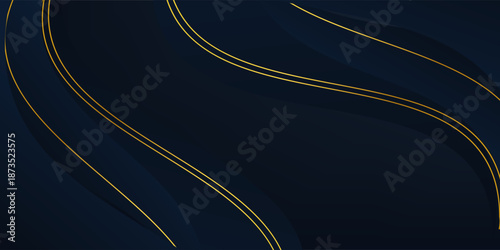 dark blue luxury premium background and gold line.
