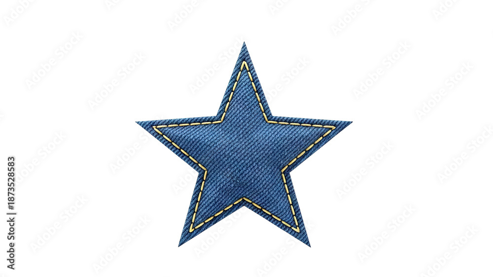 Obraz premium Denim Star Patch with Stitching