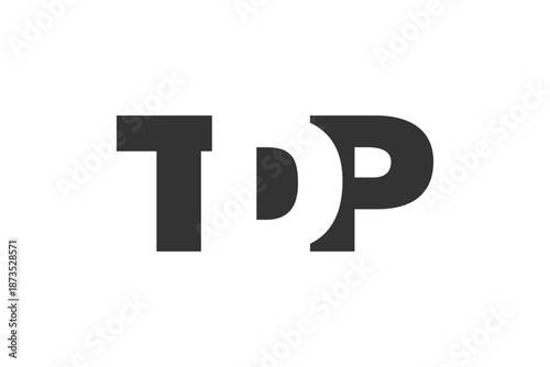 TDP logo design. Initial letter T D P bold font style for tech startups, consulting, corporate branding. Creative company name, headlines typography identity, trendy logotype.