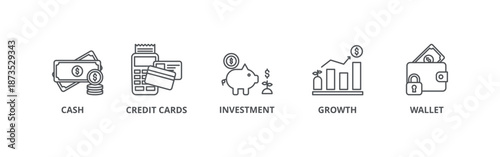 Financial banner web icon vector illustration concept	