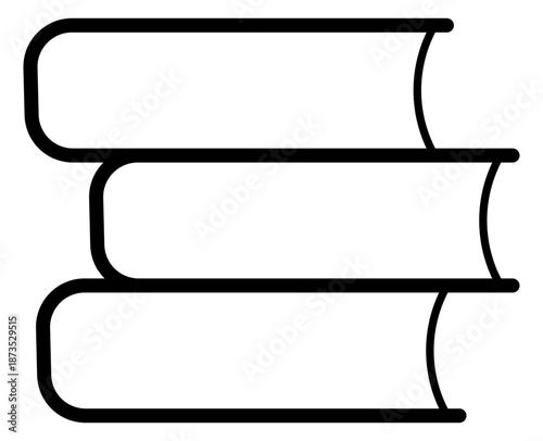 Fotografi This minimalist line art icon features a stack of three books