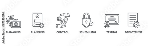 ISO27001 banner web icon vector illustration concept	