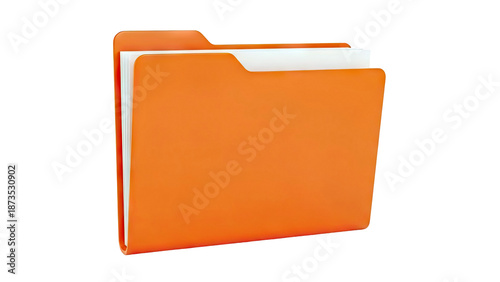 Orange File Folder with Documents