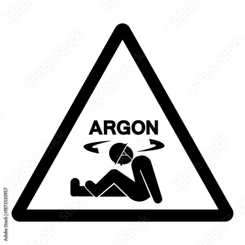 Danger Argon Asphyxiation Hazard Symbol Sign ,Vector Illustration, Isolate On White Background Label.EPS10