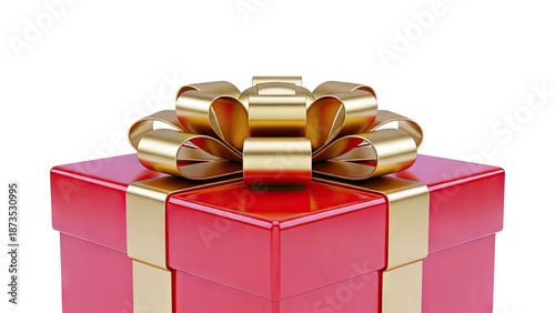 Red Gift Box with Gold Bow