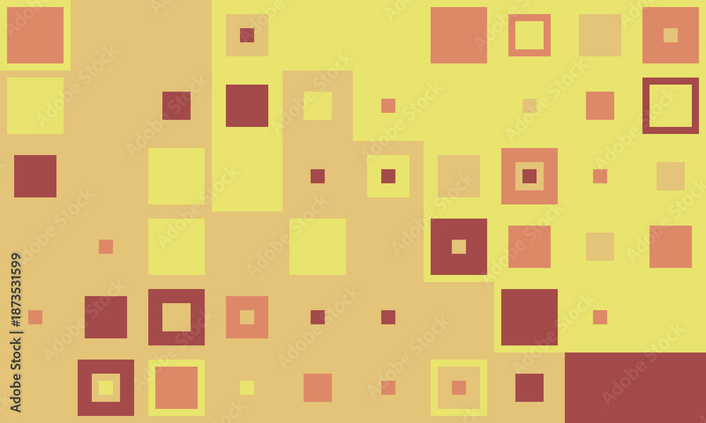 Obraz premium Abstract geometric pattern of warmtoned squares. Perfect for backgrounds, websites, presentations, or modern design projects. Evokes feelings of warmth, energy, and organized complexity.