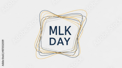 Mlk day celebration with abstract colorful lines on white background with Martin Luther King Day and holiday