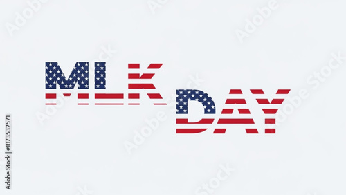 Martin luther king day celebration with american flag typography design with MLK Day and holiday and equality
