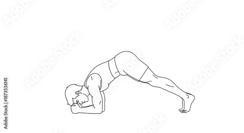 Man Doing Yoga Pose Illustration.