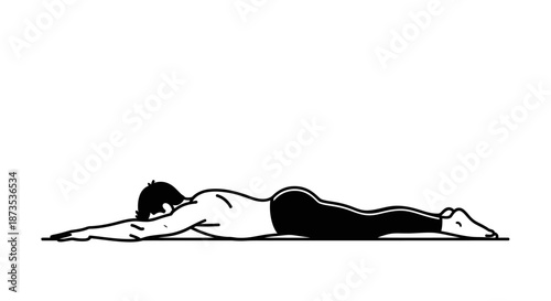 Woman Practicing Yoga in Savasana Pose Page.