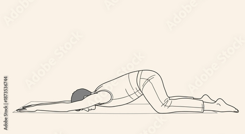 Woman Practicing Yoga in Relaxing Pose.