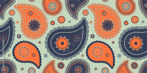 Trendy meadow card rectangle. Fantasy curl of lovely ornamental. Paisley modern on delicate paint.