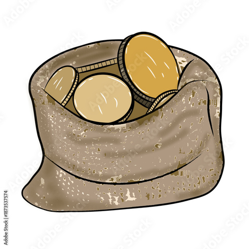 A sack of golden coins. 
