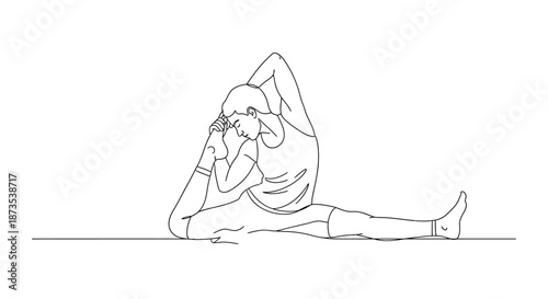 Woman Practicing Yoga Stretching Exercise Pose.