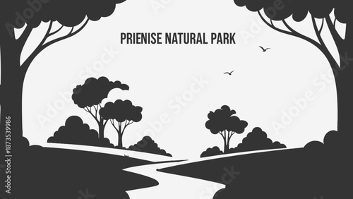 Serene landscape of Prienise Natural Park with winding river and trees