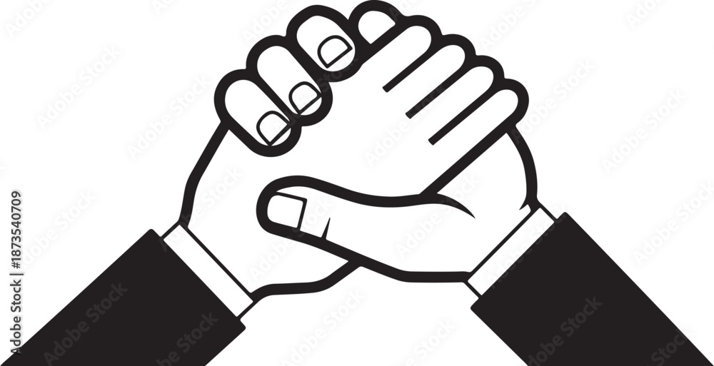 Obraz premium Business handshake agreement partnership deal illustration