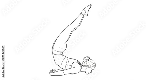 Woman Doing Yoga Pose Illustration.