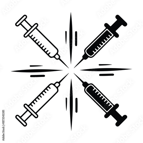 Radial Syringe Burst  || Medical Graphic Illustration