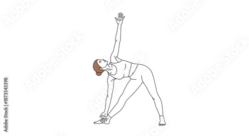 Woman Practicing Yoga in Page Position.