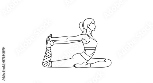 Woman Stretching in Yoga Pose.