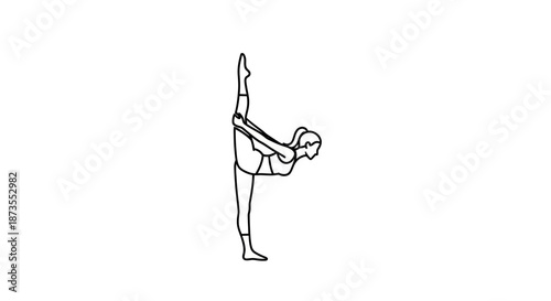 Woman Doing Yoga Handstand Pose.