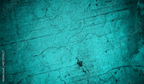 A vivid teal cracked surface texture suitable as a neutral background for graphic design, photography backdrops, or websites. The distressed
