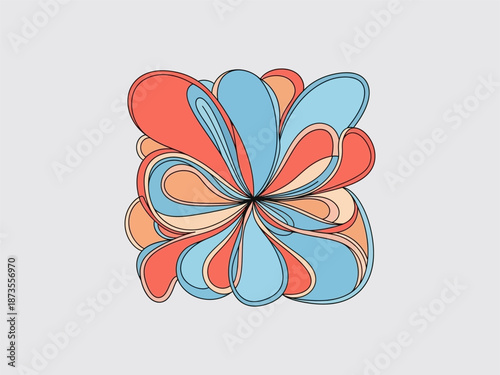 Colorful Abstract Flower Design Element.