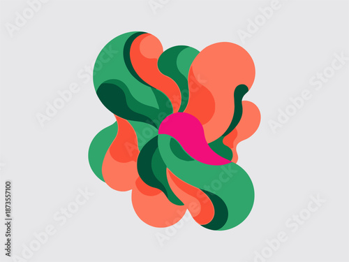 Abstract 3D Flower Design Element.