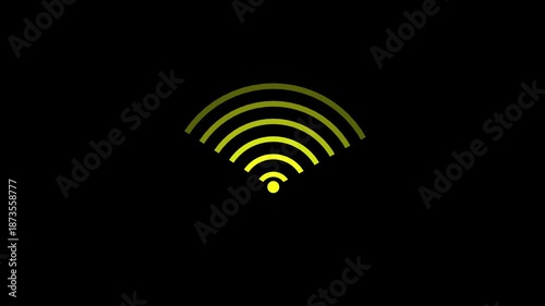 City skyline with a large wifi symbol overlay, symbolizing connectivity and urban technology,wlan lan network wireless icon. Futuristic glowing low polygonal wifi  .