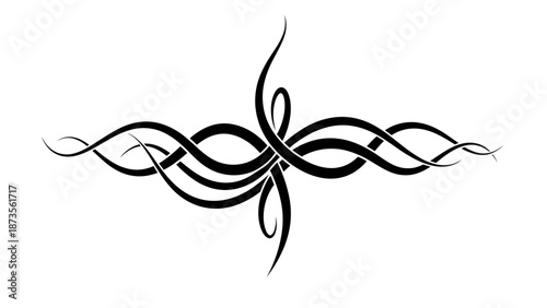 Intricate Black and White Line Art Design, Graphic Illustration, Abstract