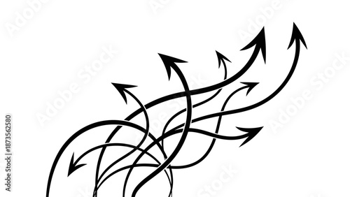 Dynamic Arrow Patterns Illustrating Growth and Direction in Graphics