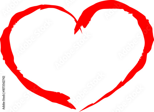 Simple red heart outline suitable for love, romance, or emotional content expressions.