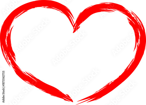 Minimalist red heart outline, suitable for romantic, health, or love-themed designs and websites.