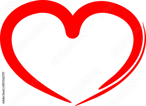 Simple red heart icon, ideal for love, health, and romantic themes in digital content.