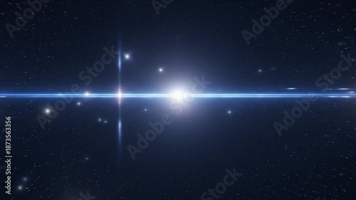 Wallpaper Mural Minimal Sci-Fi Light Pulse with Symmetric Energy Beam in Dark Space Torontodigital.ca