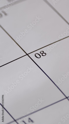 Calendar page snapshot, Photograph of simple paper planner highlighting important scheduled deadline date